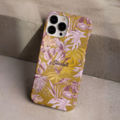 Aangepaste moderne tropische blad geel grijs Case-Mate iPhone case