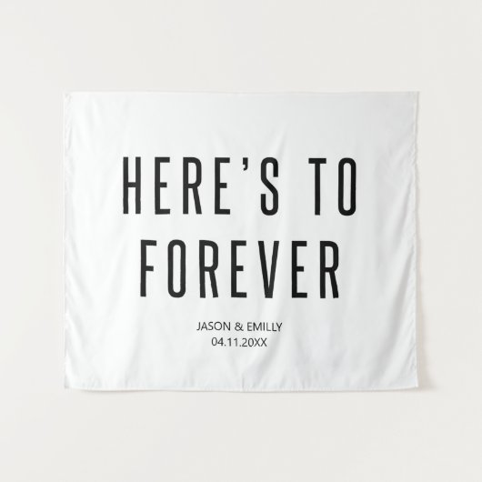 Aangepaste Moderne Trouw Achtergrond Op Naar Euwig Wandkleed (Voorkant (horizontaal))