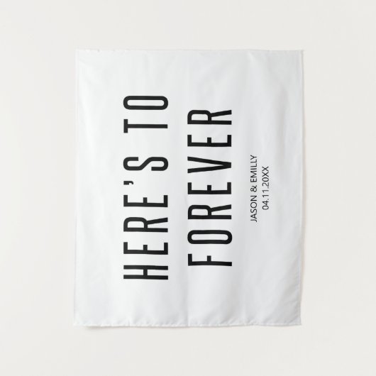 Aangepaste Moderne Trouw Achtergrond Op Naar Euwig Wandkleed (Voorkant)