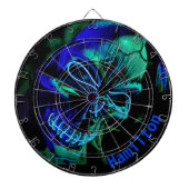 Aangepaste moderne turquoise Blauwgroen en blauwe  Dartbord (Voorkant)