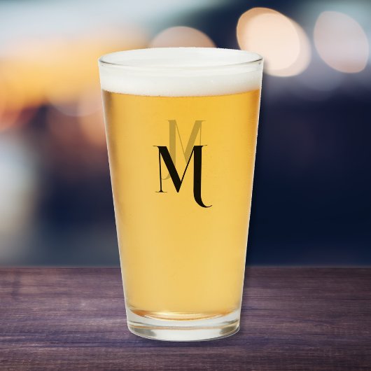 Aangepaste moderne typografie Monogram bierglas Glas