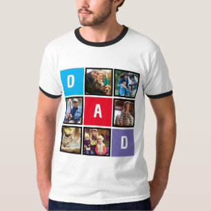 Aangepaste moderne typografie Pap Foto Collage T-shirt