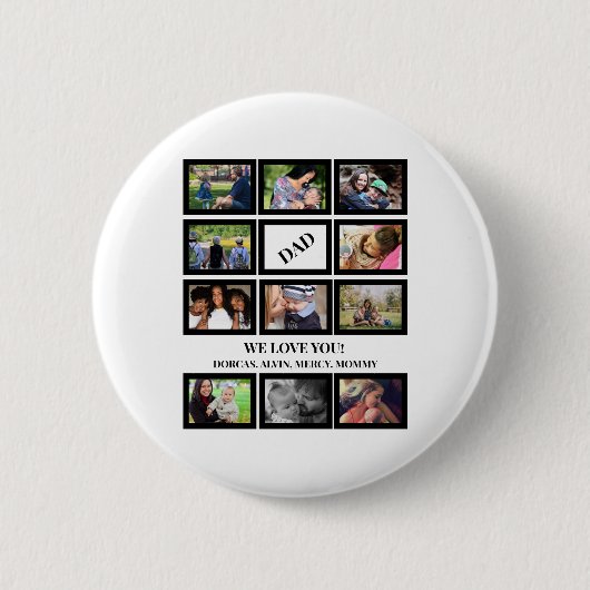 Aangepaste moderne vaders Dag 11 Foto Collage Ronde Button 5,7 Cm (Voorkant)