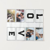 Aangepaste moderne Valentijnsdag 4 Fotocollage Wandkleed (Voorkant (horizontaal))