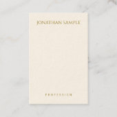 Aangepaste, moderne, verticale Gold-tekst elegant Visitekaartje (Voorkant)