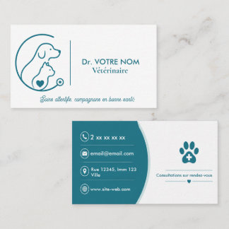 Aangepaste moderne visitekaart voor dierenartsen visitekaartje