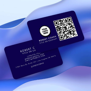 Aangepaste moderne visitekaartkaart met logo en QR Visitekaartje
