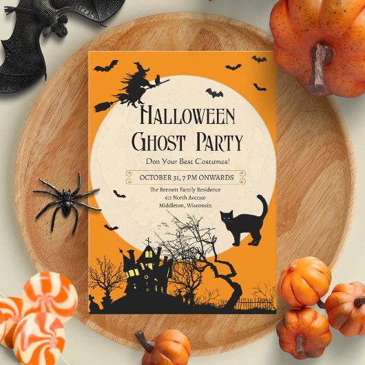 Aangepaste moderne volwassen Halloween kostuumfees Kaart