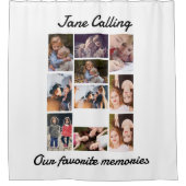 Aangepaste Moderne Vrienden 10 Foto Collage Douchegordijn (Voorkant)