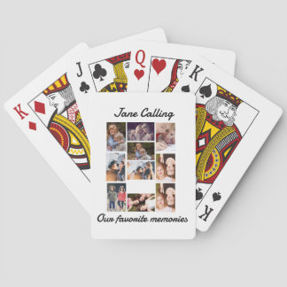 Aangepaste Moderne Vrienden 10 Foto Collage Pokerkaarten