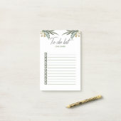 Aangepaste, moderne Waterverf botanische bladeren Post-it® Notes (Op bureau)