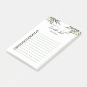 Aangepaste, moderne Waterverf botanische bladeren Post-it® Notes (Schuin)
