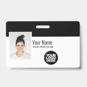 Aangepaste moderne werknemersfoto, streepjescode,  badge