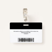 Aangepaste moderne werknemersfoto, streepjescode,  badge (Achterkant met clip)