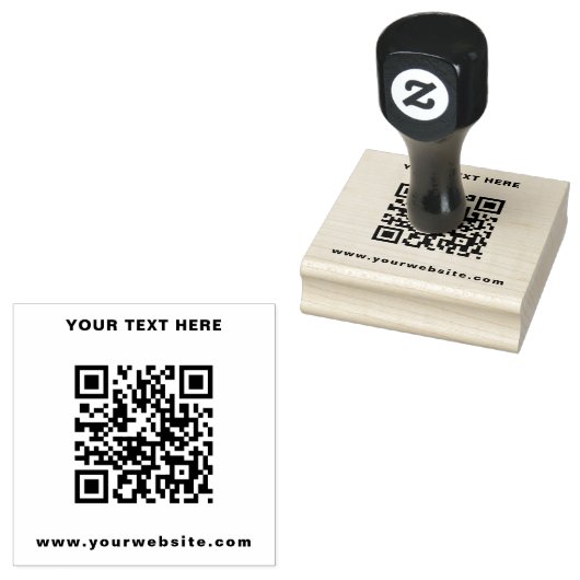 Aangepaste moderne zakelijke QR-code & tekst Rubberstempel (Gestempeld)
