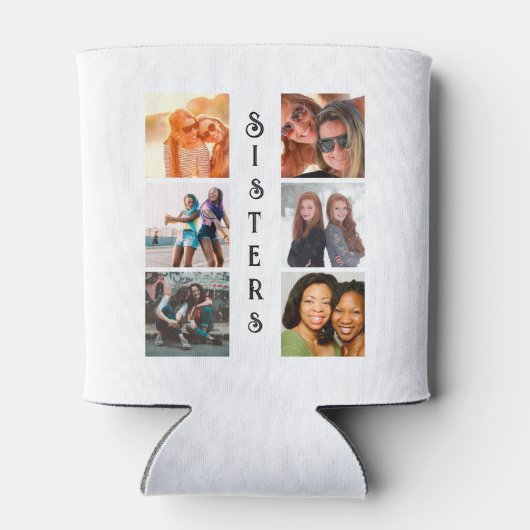 Aangepaste moderne zussen 6 Foto Collage Blikjeskoeler (Achterkant)