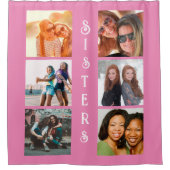 Aangepaste moderne zussen 6 Foto Collage Douchegordijn (Voorkant)