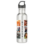 Aangepaste moderne zussen 6 Foto Collage Waterfles (Voorkant)