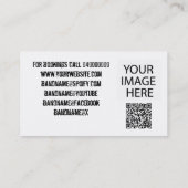 Aangepaste moderne zwart-witte band QR-code Visitekaartje (Achterkant)