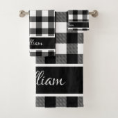 Aangepaste, moderne zwarte buffercontroles bad handdoek (Insitu)