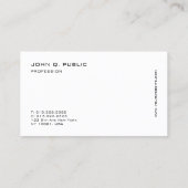 Aangepaste, moderne zwarte Elegant Sjabloon Visitekaartje (Achterkant)