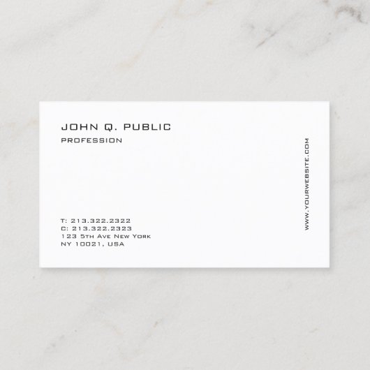 Aangepaste, moderne zwarte Elegant Sjabloon Visitekaartje (Achterkant)