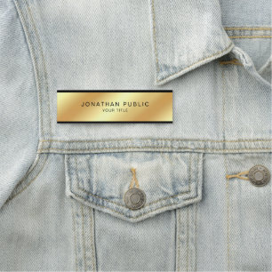 Aangepaste moderne zwarte en gouden sjabloon elega naamplaatje