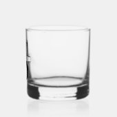Aangepaste moderne zwarte naam op witte banner whisky glas (Links)