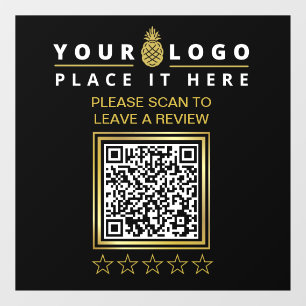 Aangepaste moderne zwarte QR Code Business Logo Re Raamsticker