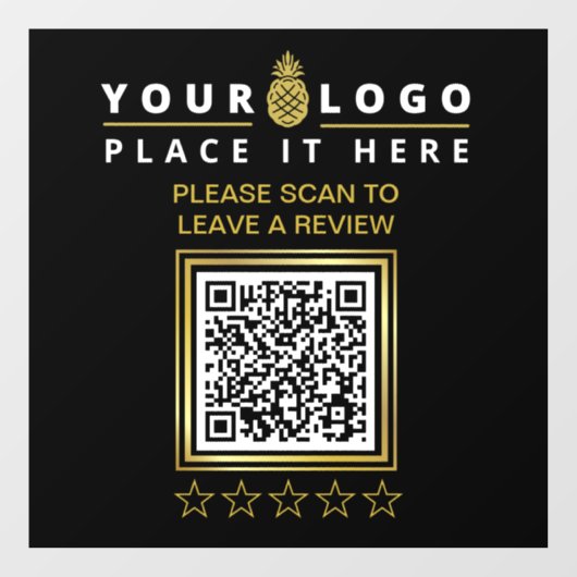 Aangepaste moderne zwarte QR Code Business Logo Re Raamsticker (Vel)