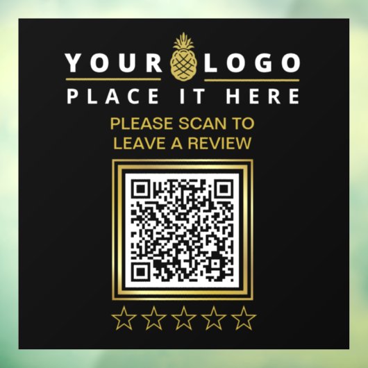 Aangepaste moderne zwarte QR Code Business Logo Re Raamsticker (Vel 3)
