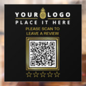 Aangepaste moderne zwarte QR Code Business Logo Re Raamsticker (Vel 2)