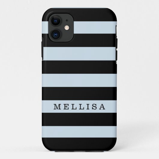 Aangepaste moderne zwarte streep Case-Mate iPhone case (Achterkant)