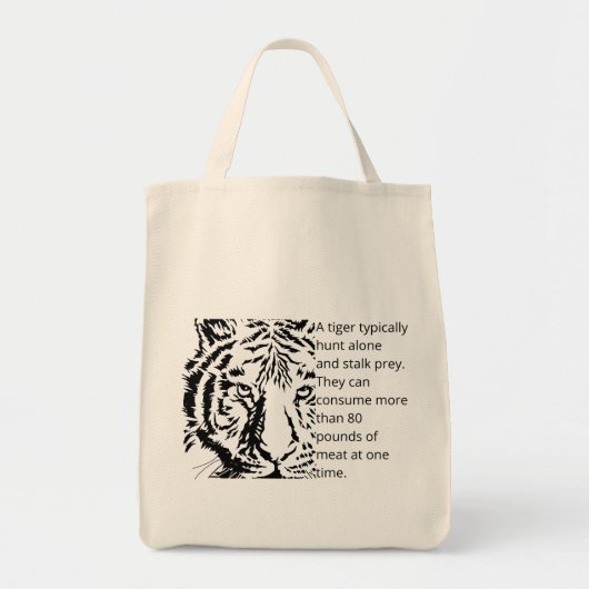 Aangepaste moderne zwarte tijgertekst gebaseerd op tote bag (Voorkant)