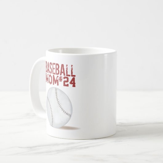 Aangepaste moeder gepersonaliseerde honkbal koffiemok (Voorkant links)