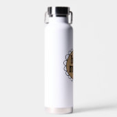 Aangepaste moeder geschulpte rand geïsoleerd waterfles (Voorkant)