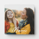 Aangepaste Moeder Moderne Script Foto Fotoplaat (Voorkant)