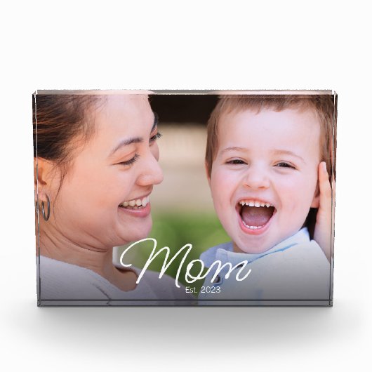 Aangepaste Moeder Opgericht Modern Schrift Fotoblokken (Voorkant)