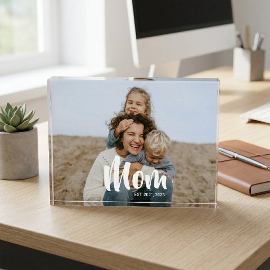 Aangepaste Moeder Opgerichte Moderne Schrift Fotoblokken