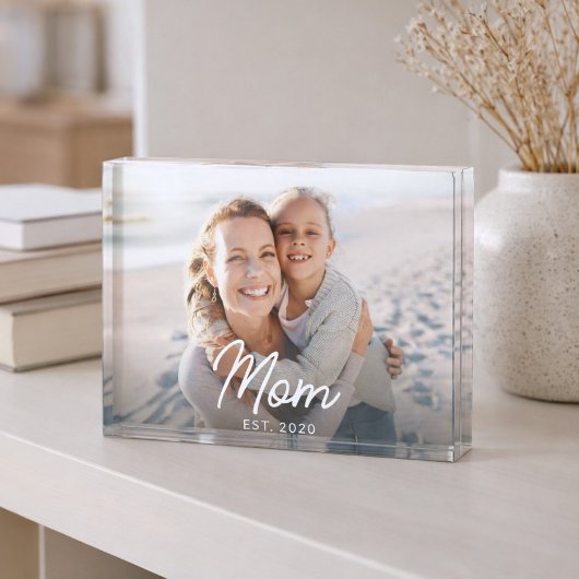 Aangepaste Moeder Opgerichte Moderne Schrift Fotoblokken
