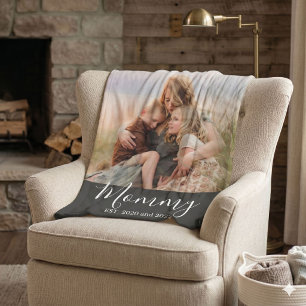 Aangepaste Moeder Opgerichte Moderne Script Foto Fleece Deken