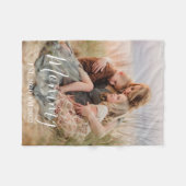 Aangepaste Moeder Opgerichte Moderne Script Foto Fleece Deken (Voorkant (Horizontaal))