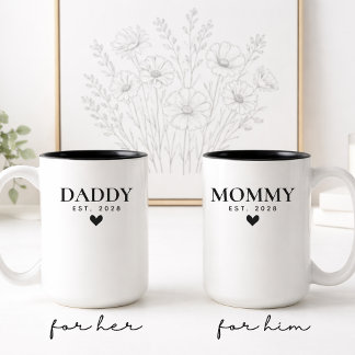 Aangepaste Moeder & Vader Mok Set Cadeau voor Baby