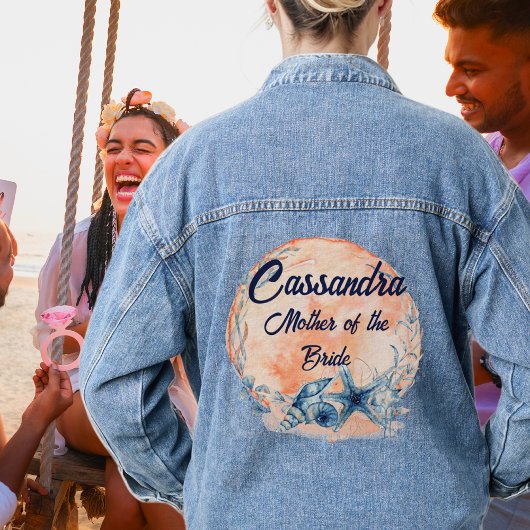 Aangepaste moeder van bruid| | Groene zeesterren z Denim Jacket