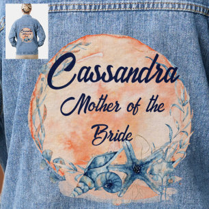 Aangepaste moeder van bruid Groene zeesterren z Denim Jacket