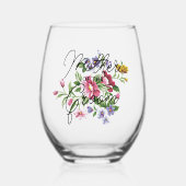 Aangepaste moeder van de bruidegom tekst op bloeme wijnglas zonder voet (Voorkant)