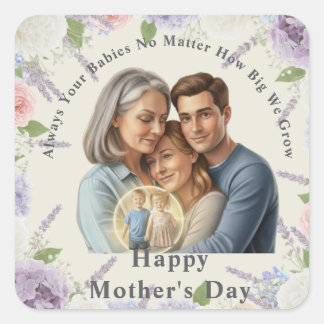 Aangepaste Moederdag foto Altijd je baby's Vierkante Sticker