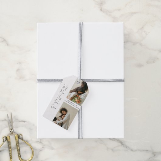 Aangepaste Moederdag Foto Gift Label – gepersonali Cadeaulabel (Met Touw)