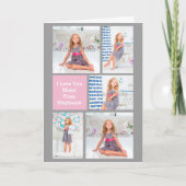 Aangepaste Moederdag fotocollage roze/groen/grijs Kaart (Voorkant)