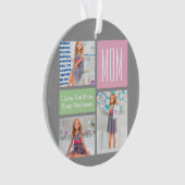 Aangepaste Moederdag fotocollage roze/groen/grijs Ornament (voorkant)